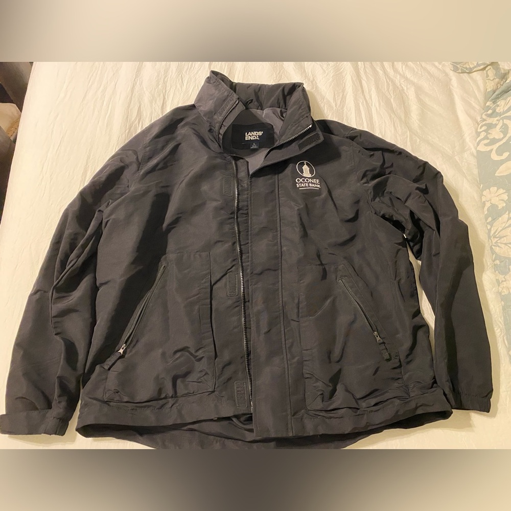 Lands End Men's Black raincoat